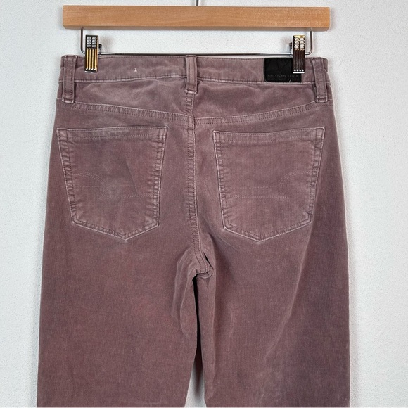 American Eagle Corduroy Hi Rise Crop Flare Purple Mauve 4 Long - Picture 4 of 10